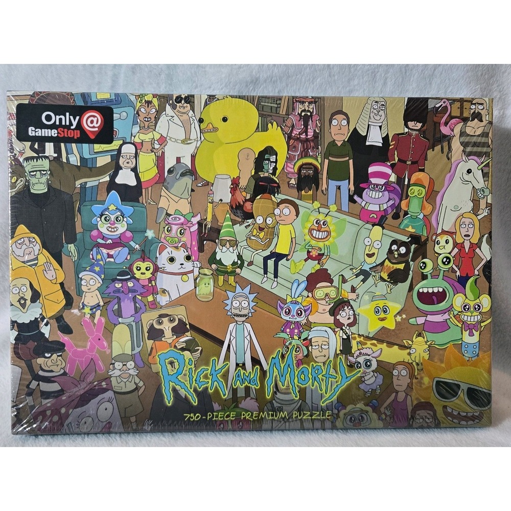 Rick and Morty 750 Piece Jigsaw Puzzle Sealed Brand New Gamestop Exclusive